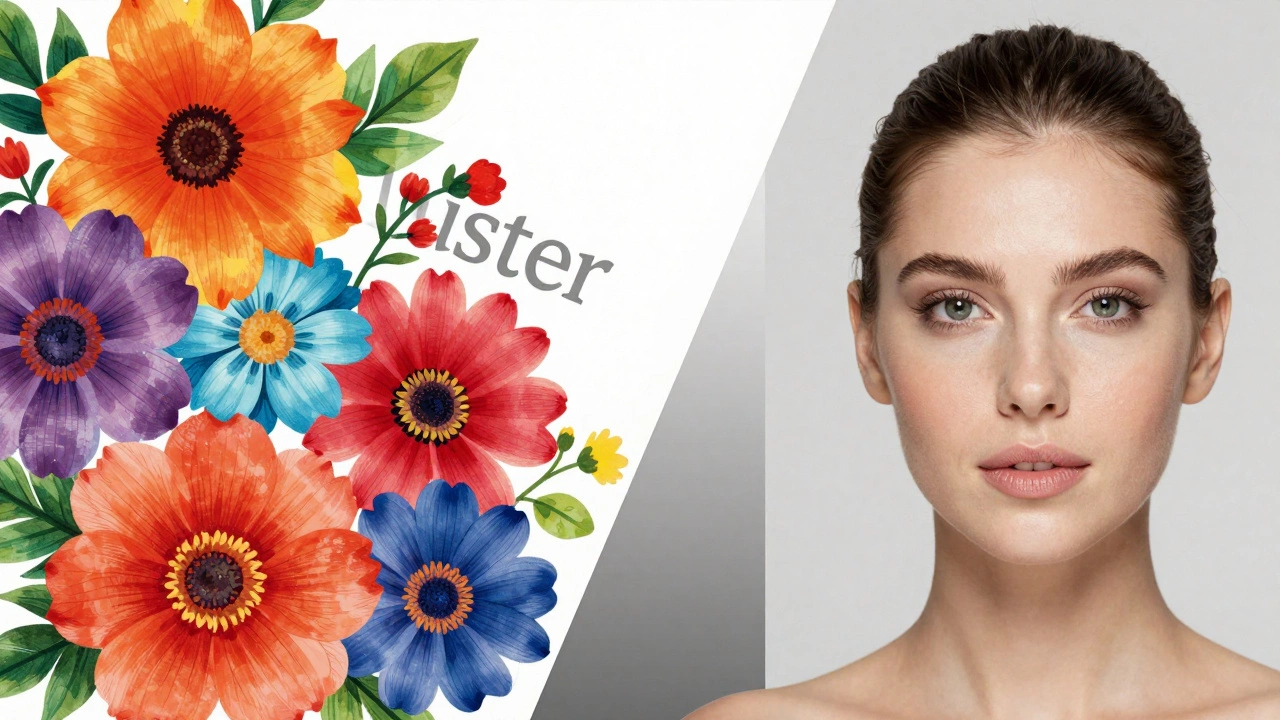 Split image demonstrating the balanced texture and color of luster photo paper finish.