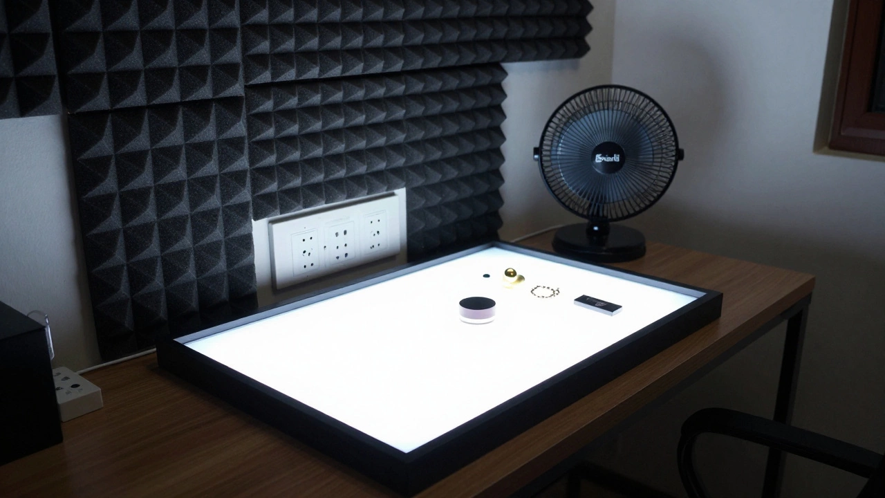 Compact infinity table lightbox for product photography on a desk