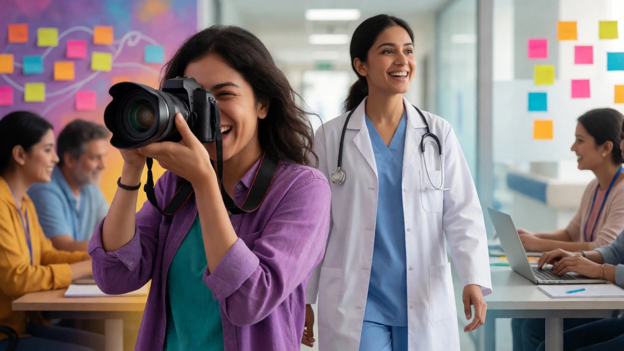 Female photographer and doctor representing diverse high-paying careers in India